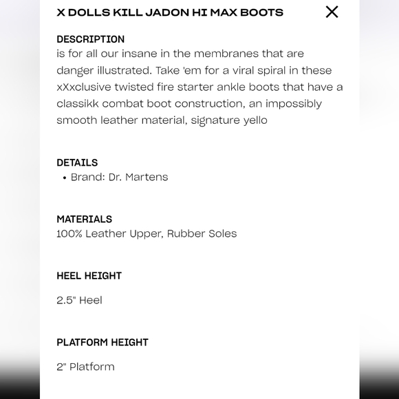 Dr Martens X Dolls Kill Jadon HI Max Platform Boots Size US 8 RARE - Picture 11 of 11